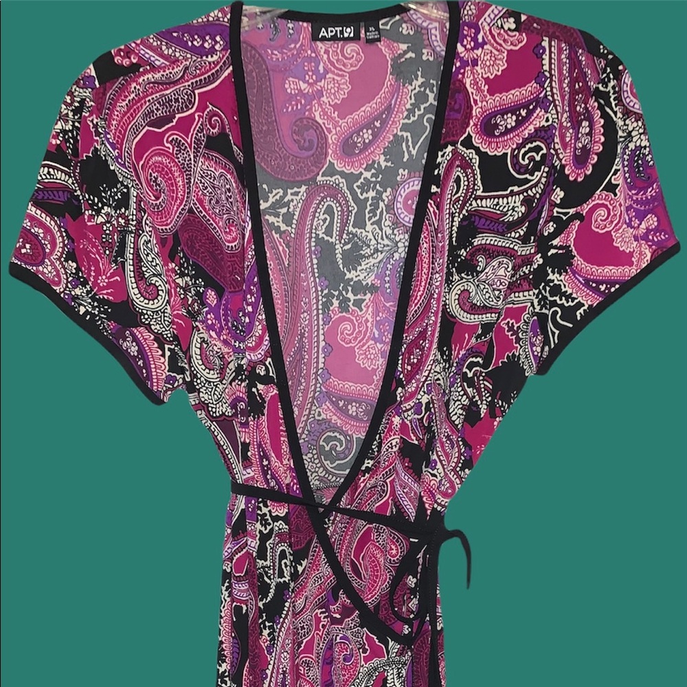 Apt. 9 Paisley Multicolored Wrap Dress (size XL)